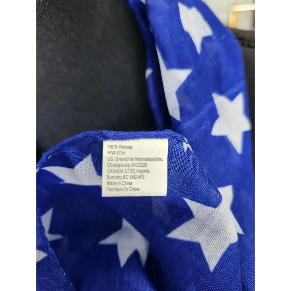 Greenbrier International Blue White Star Print Scarf